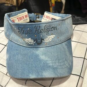 NWOT True Religion Denim Visor Cap w/Embellishment